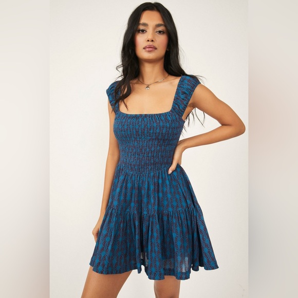 Free People Dresses & Skirts - 🌟FREE PEOPLE Sweet Annie Mini Dress-Size Medium-Aqua Combo